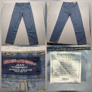 Cross & Windsor Men's Jeans Relaxed Fit 36x34 Blue Denim